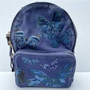 Valentino Garavani Denim Butterfly Backpack Blue